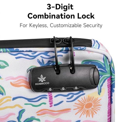 KOSMCCO Beach Locking Bag, Portable Safe, 9x7.5 Inch, Beach Day | Anti-Theft Design, Security Cable Included, Holds Phone Wallet and Keys, Ideal for Beach Pool Cruise and Travel - color: Beach Day