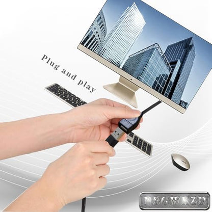 5-Pack White USB Extension Cord Bulk, Male to Female, 3.3 FT USB-A 2.0 Extender Cable