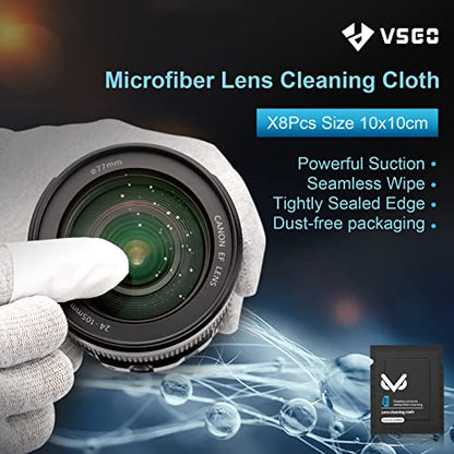 VSGO Professional Camera Cleaning Kit with Portable Bag Air Blower Lens Cleaning Pen Spray Cotton Swab Cloth Compatible with Canon, Nikon, Sony DSLR Cameras and Sensitive Electronics Bundle(VS-A3E)