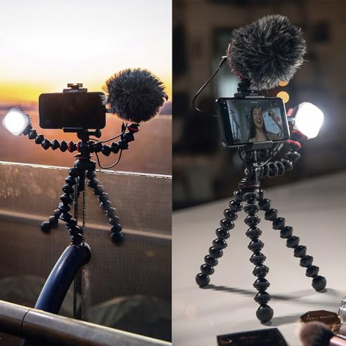 JOBY GorillaPod Mobile Vlogging Kit (Smartphone Rig, Wavo Mobile Mic, Beamo Mini LED Light) Flexible Tripod, Phone Holder, Vlog Microphone, Vlog Light, Vlogging Camera Kit, Content Creator - style: GPod Mobile Vlog Kit