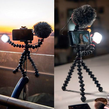 JOBY GorillaPod Mobile Vlogging Kit (Smartphone Rig, Wavo Mobile Mic, Beamo Mini LED Light) Flexible Tripod, Phone Holder, Vlog Microphone, Vlog Light, Vlogging Camera Kit, Content Creator - style: GPod Mobile Vlog Kit