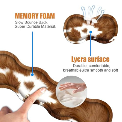 4 in 1 Ergonomic Keyboard Wrist Rest & Mouse Pad Wrist Rest Set, Large XXL Gaming Desk Mat 31.5"x 11.8" with Non-Slip Base, Memory Foam for Home Office Study Gaming, Brown Cow Print - color: Brown Cow Print