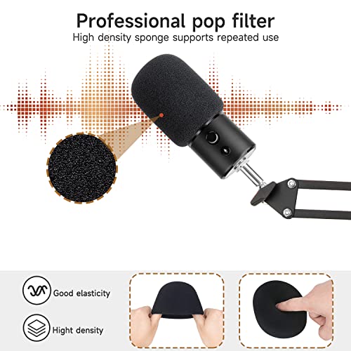 Razer Seiren X Mic Boom Arm Stand with Mic Foam Cover - Suspension Mic Stand and Windscreen with 2 pcs Cable Sleeve Compatible with Razer Seiren X Streaming Microphone - color: Razer Mic Stand
