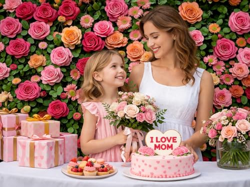 7X5ft Floral Backdrop for Photography Valentine's Day Backdrop Wedding Backdrops Spring Flower Photography Backdrop Mother's Day Backdrops for Photographers Studio Props 049 - size: 7x5ft