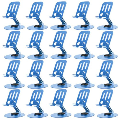 Universal Metal Cell Phone Stand, Multi-Angel Adjustable 360° Rotation Non-Slip Metal Phone Stand Compatible with iPhone 17 Pro Max and All Smartphones (20PCS Blue) - color: 20PCS Blue
