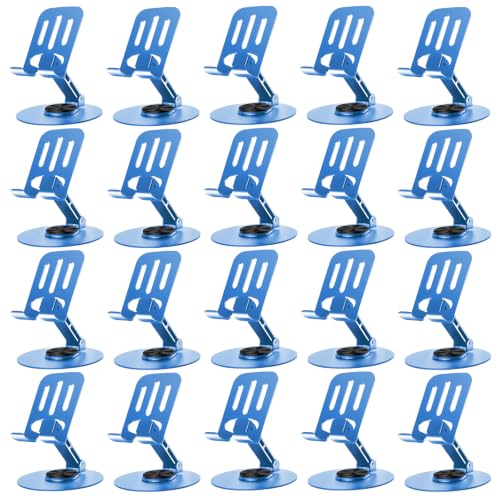 Universal Metal Cell Phone Stand, Multi-Angel Adjustable 360° Rotation Non-Slip Metal Phone Stand Compatible with iPhone 17 Pro Max and All Smartphones (20PCS Blue) - color: 20PCS Blue