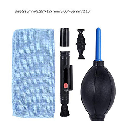 3IN1 Camera Cleaning Kit Suit Dust Cleaner Brush Air Blower Wipes Clean Cloth kit for Gopro for Canon Nikon Camcorder VCR