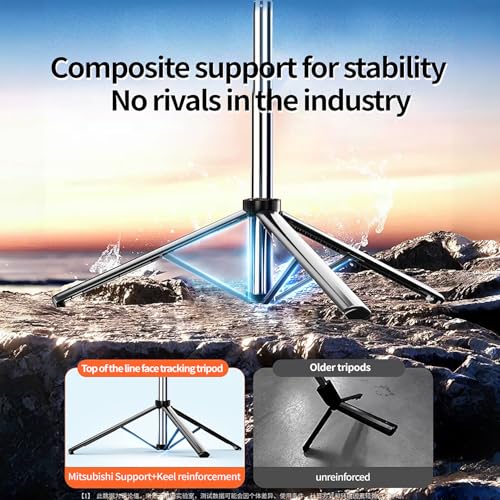 Auto Face Tracking Tripod with 360 Rotation Stand, 70.9"Ai Motion Tracking, Grados de Movimiento Celular Selfie Stick Rotation with Remote, Motion Sensor Phone Stand, for Vlog/Live Stream/Video Record