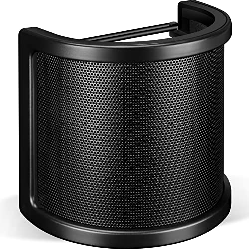 Aokeo Pop Filter, [Upgraded Three Layers] Metal Mesh & Foam & Etamine Layer Microphone Windscreen Cover Handheld Mic Shield Mask,Microphone Accessories for Vocal Recording,YouTube Videos,Streaming - size: B-7