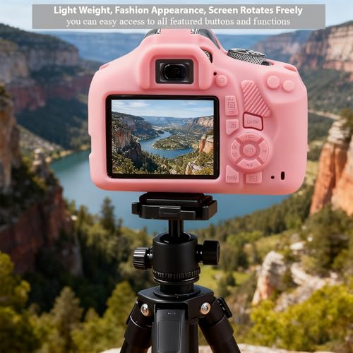 Case for Canon EOS Rebel T7 Rebel T6 Camera, Soft Silicone Rubber Protective Camera Case Cover Accessories, Lightweight, Anti-Scratch with Button Marking for EOS Rebel T7 T6 (Pink) - color: Pink
