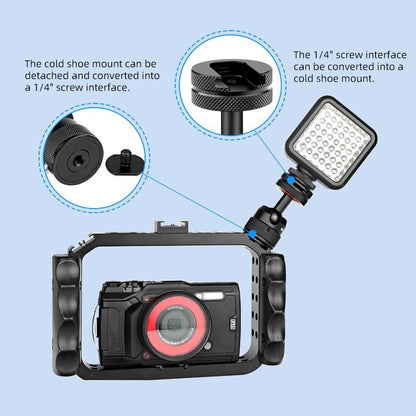Mini Ball Head, Tripod Head with 1/4" hot Shoe, 360° Rotatable Ball Heads Camera Mount Adapter, Max Load 5.5lb 360° Swivel Tripod Ball Head, for DSLR Cameras, Tripods, Monopods, Camcorders