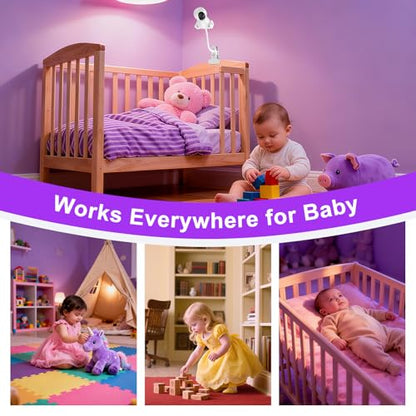 Baby Monitor Mount - Universal Adjustable Monitor Flex Stand for Hello Baby, Nanit Pro, Infant Optics, VTech & Most Baby Monitors - Detachable Arm Camera Clip Mount with Cute Stickers for Crib - size: Monitor Mount + Sticker Pack