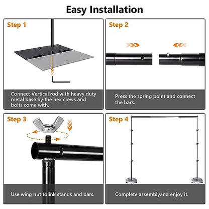 Photo Video Studio Photography 10 x 8.5ft Pipe and Drape Stand with 12 x10ft 100% Muslin White Backdrop Background Support System Kit,Clamp, Water Bag,Carry Bag