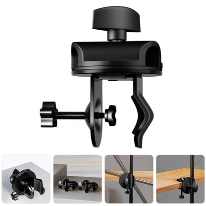 Hemobllo Mic Clamp 3.93X2.75In Microphone Holder Clip with 360 Rotating Knob for Boom Arm Desk Mount Adjustable Mic Stand Clamp for Recording Streaming Podcasting