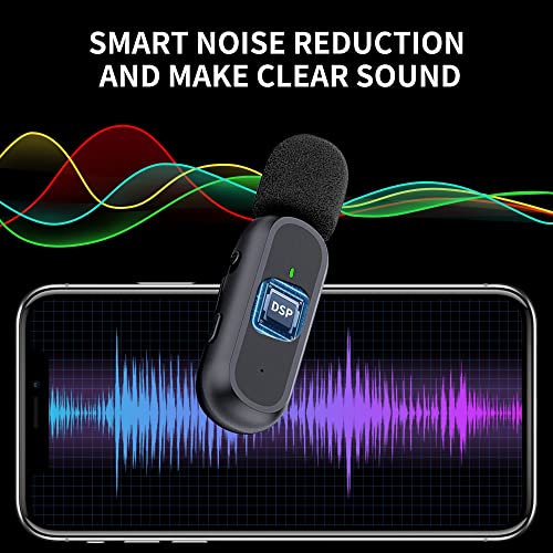 2 Pack Professional Wireless Lavalier Microphone for iPhone iPad Android with Charging Case Noise Reduction Plug-Play Clip on Lapel Mic for Video Recording Vlogging, YouTube, Interview, Live Streaming - style: Oval