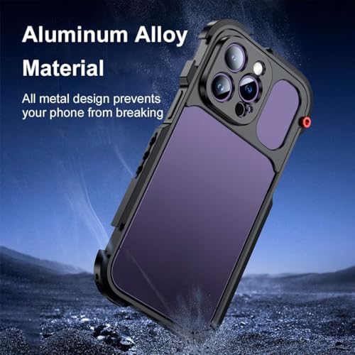 Phone Cage Video Rig for iPhone 15 Pro MAX, Single Handheld Phone Cage Kit, Phone Stabilizer for Video Recording