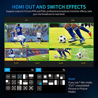 FEELWORLD L2 Plus Multi Camera Video Mixer Switcher with 5.5 inch LCD Touch Screen PTZ Controller Chroma Key 4 HDMI Inputs USB3.0 Output Format Real Time Production Live Streaming Built in Cooler