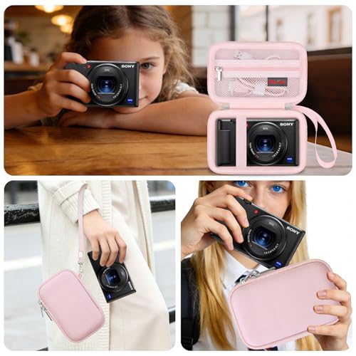 Case for Sony ZV-1F/ ZV-1/ ZV-1 II/Sony RX100 VII/ RX100 III Digital Camera | Sony ZV-1F/ ZV-1/ ZV-1 II/ RX100 VII Digital Camera Carrying Case, Hard Protective Bag, Pocket fits Accessories, Jelly Pink - color: Jelly Pink