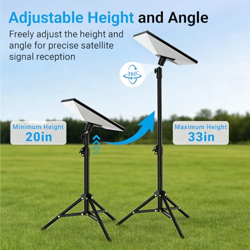 Starlink Mini Tripod Mount with Adapter - Height Adjustable & 360° Tilt, Compatible with Starlink Mini Terminal, Portable Sturdy Stand for RV Camping & Outdoor Use - color: Frosted Black