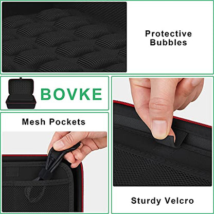 BOVKE Hard GPS Case for 6-7 Inch Garmin dēzl OTR610 OTR710 OTR720 OTR620 / DriveSmart 71 66 / RV 795 7' GPS Navigator System, Extra Space fit Vehicle Suction Cup Mount, Power Cable, Black+Black - color: Black + Inside Black