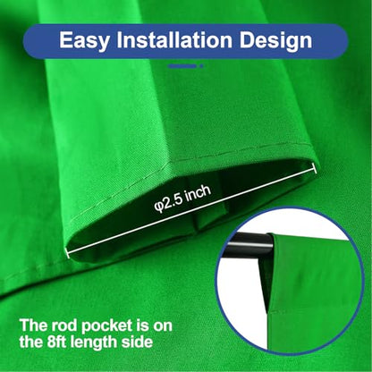 EMART Green Screen Backdrop, 8 x 10 Ft Photography Greenscreen Background Sheet Fabric Kit for YouTube Video Streaming Zoom, Small Photo Chromakey Cloth Curtain with 4 Clip - color: Green, size: 8 x 10 Ft