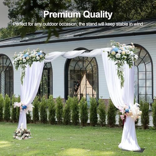 EMART Heavy Duty Backdrop Stand, 8.5x10Ft Adjustable Pipe and Drape kit with 9.26 LBS Steel Flat Base, Sturdy Metal Diy Photo Background Frame for Parties, Events, Wedding, Photography - Black - color: Black, size: 8.5x10FT