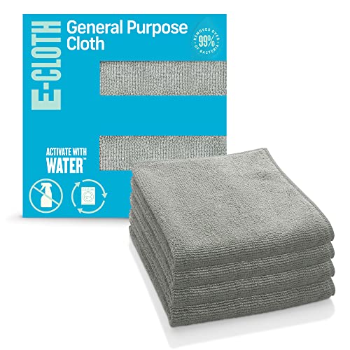 E-Cloth Microfiber Cloth, World's Leading Premium Microfiber Cleaning Cloth, Twice as Durable as Competition, 1 Year Guarantee, Ideal for Kitchen, Countertops, Sinks, and Bathrooms, Gray, 4 Pack - color: Grey - 4 Pack, size: New Version