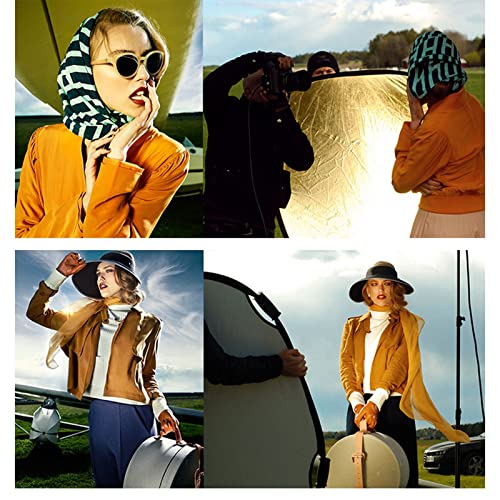 2 in 1 Lighting Reflectors Round Folding Portable 12" 30cm for Photography Reflector Portrait Still Life Fill Light