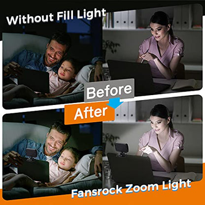 Video Conference Lighting, Webcam Lighting for Remote Working, Zoom Lighting for Laptop/Computer, Zoom Calls, Live Streaming, Self Broadcasting, Video Light for Zoom Meeting with Sturdy Clip