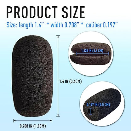 AKSONMN 10-Pack Foam Mic Covers for Wireless Laval.Operations Microphones - 1.4" Ball-Type Windscreen for Clear Audio, Fits Podcasting, Vlogging, Interviews