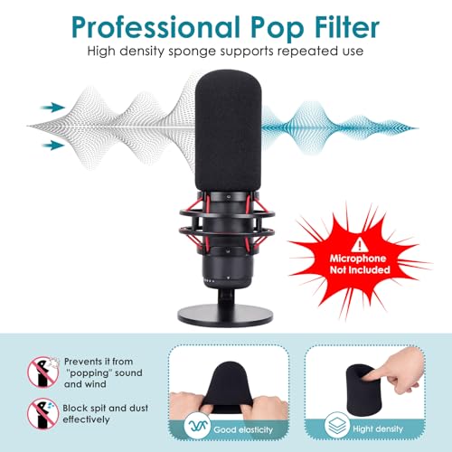 Red Mic Arm Compatible with HyperX QuadCast S - Premium QuadCast S Microphone Boom Arm for Gaming, Streaming by YOUSHARES - color: Red