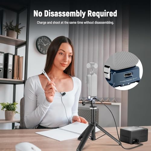 NEEWER Charging Adapter Base Compatible with DJI Osmo Pocket 4 & Pocket 3, Type C Charging, 1/4" Thread Arca Type Dovetail, Magnetic Folding Fingers for Tripod & Action Camera Mount Accessories, AC018 - style: AC018