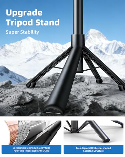 Auto Face Tracking Selfie Stick Tripod for iPhone with Light 360° Rotation That Follows Your Movement 70.9" Camera Tripod Stand with Remote for Content Creator Vlog Live Stream Video Recording