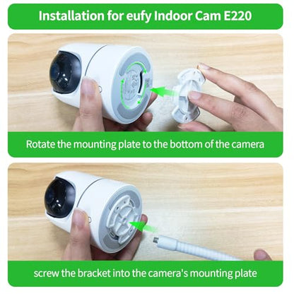 Flexible Clip Mount for Ring Security Camera | Indoor Outdoor Camera and Other Cameras with 1/4 Threaded Hole No Tools or Wall Damage, White
