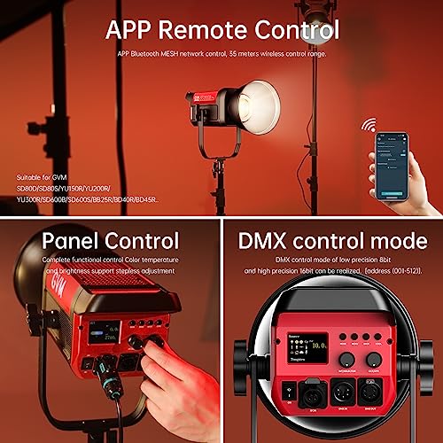 GVM Video Lighting 300W Bi-Color Studio Lights kit with Bowens Mount Softbox and Stand CCT 2700K~6800K CRI 97+ Continuous Lighting for Photography - color: photography lighting