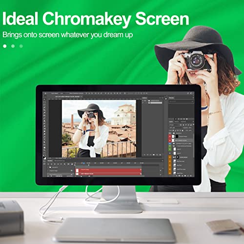 EMART Green and Blue 2-in-1 Photo Backdrop Curtain, 6 x 9 ft Photography Green Screen Background Fabric Cloth and Blue Back Drops Pack for Photoshoot Zoom Meeting Chromakey Party Birthday - color: Green&Blue, size: 6 x 9 Ft