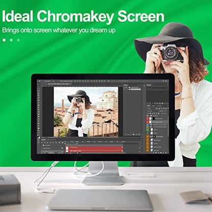 EMART Green and Blue 2-in-1 Photo Backdrop Curtain, 6 x 9 ft Photography Green Screen Background Fabric Cloth and Blue Back Drops Pack for Photoshoot Zoom Meeting Chromakey Party Birthday - color: Green&Blue, size: 6 x 9 Ft