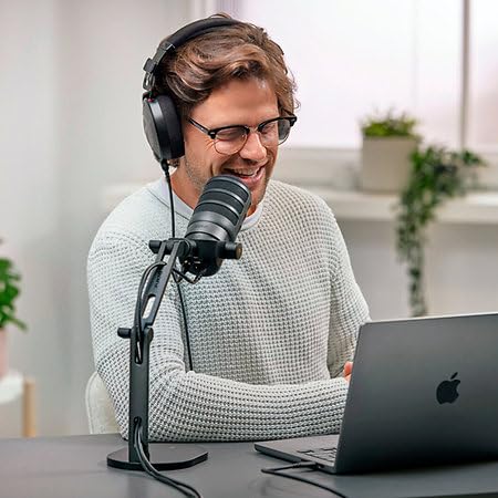 Rode PodMic USB Dynamic Broadcast Microphone Bundle with Rode DS2 Desk Stand and Microphone Accessory Kit — USB-C and XLR Connectivity, Podcast and Streaming Ready