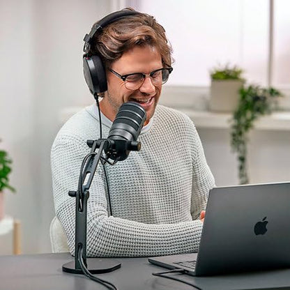 Rode PodMic USB Dynamic Broadcast Microphone Bundle with Rode DS2 Desk Stand and Microphone Accessory Kit — USB-C and XLR Connectivity, Podcast and Streaming Ready