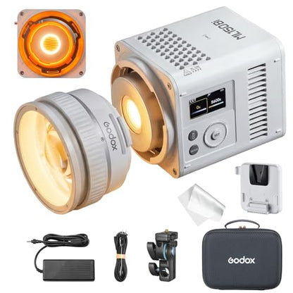Godox ML150Bi Bi-Color LED Video Light, 61054Lux@1m, 2800K–6500K, CRI96, TLCI96+, Godox Mount, APP/NFC Control, Compact Handheld Light for Studio, Portrait & Outdoor Shooting (Battery Not Included)