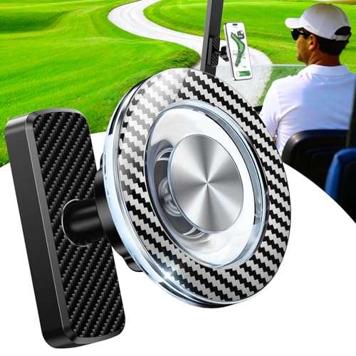 Magnetic Golf Cart Phone Holder, Golf Accessories for Men Golf Gifts Daddy | Premium Golf Cart Accessories For Men Dad Husband, Unique Magnet Phone Mount Holder, Golf Gift For Men, Car Accessory Father - color: Carbon Fiber