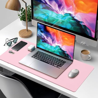 Dry Erase Desk Mat, Waterproof Desk Pad, Erasable Writing White Board for Making Plans, Non-Slip Large Desktop Protector for Office, Home, School 31"x13"(Pink) - color: Pink