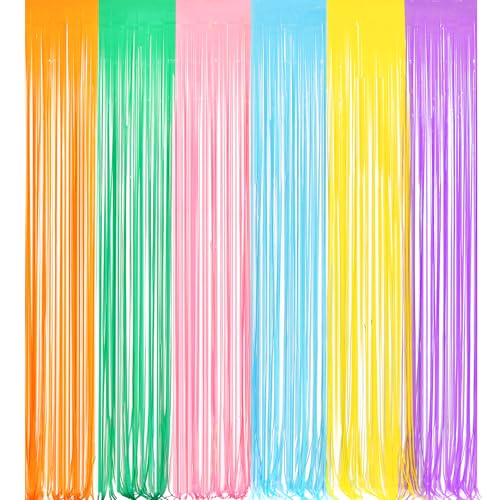 Pastel Tinsel Curtain Party Backdrop - GREATRIL Pastel Color Foil Fringe Curtain Photo Booth Streamers for Birthdays Easter Baby Bride Shower Unicorn Girls Party Decorations - color: Pastel