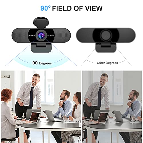 EMEET 1080P Webcam with Microphone, C960 Web Camera, 2 Mics Streaming Webcam, 90°FOV Computer Camera, Plug and Play USB Web Cam for Online Calling/Conferencing, Zoom/Teams/Facetime/YouTube, Laptop/PC - style: Clear 1080P w/ 90° Wide FOV