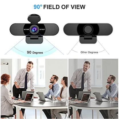 EMEET 1080P Webcam with Microphone, C960 Web Camera, 2 Mics Streaming Webcam, 90°FOV Computer Camera, Plug and Play USB Web Cam for Online Calling/Conferencing, Zoom/Teams/Facetime/YouTube, Laptop/PC - style: Clear 1080P w/ 90° Wide FOV