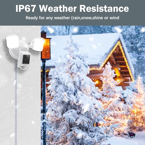 Plug-in Mount for Floodlight Cams with 30ft/9m Weatherproof Power Cable for Floodlight Cam Wired Plus/Pro,WYZE Floodlight Camera v2/Pro,Blink Wired Floodlight Camera,Electrical Box and Cord Kit