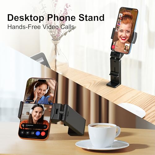 Perilogics Airplane Phone Holder Mount Universal in Flight Hands Free Viewing with Multi-Directional Dual 360 Degree Rotation (Black/Black) - color: Black / Black