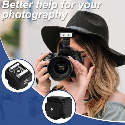 MEDALight Standard Hot Shoe Adapter with Extra Pc sync Connection Port for Camera Connecting to Off-Camera Flash,Studio Light etc,.