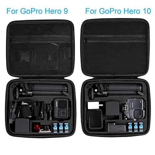 Hard Case for GoPro Hero 13/12/11/10/9/8/7/2018/6/5 Blcak/4 Silvery/Mission 1 Pro Action Camera, Accessories Carrying Storage Shoulder Bag With Strap for DJI Osmo Action 6/5/4/3 Insta360 Ace Pro 2