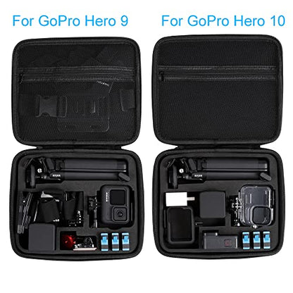 Hard Case for GoPro Hero 13/12/11/10/9/8/7/2018/6/5 Blcak/4 Silvery/Mission 1 Pro Action Camera, Accessories Carrying Storage Shoulder Bag With Strap for DJI Osmo Action 6/5/4/3 Insta360 Ace Pro 2